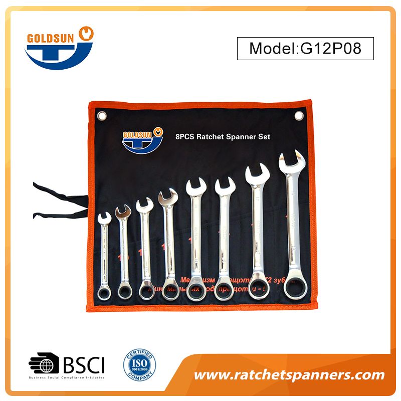 Set di chiavi a cricchetto cromate lucide